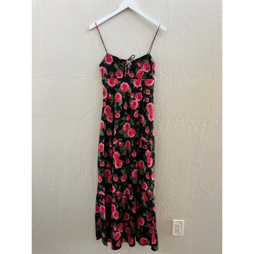 NEW $495 ALICE + OLIVIA Chantay Smocked Floral Poplin Maxi Dress - Picture 8 of 10